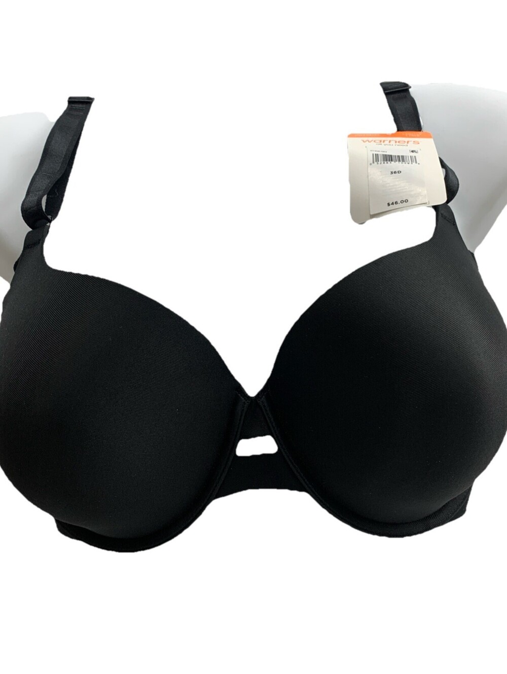 Warner's Black Women's Full Coverage Underwire Bra Size 36D Black Lightly Lined